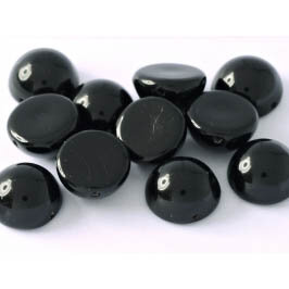 Dome Bead 14 x 8 mm Opak Schwarz