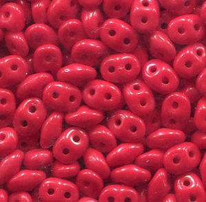 100gr. SuperDuo-Beads OPAQUE CORAL RED 93200