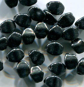 5x3mm Czech Pinch Beads JET HEMATITE 23980/14400