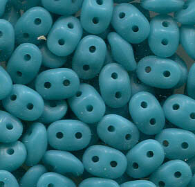 SuperDuo-Beads TURQUOISE GREEN MATT
