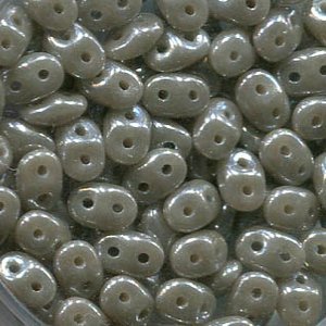 100gr. SuperDuo-Beads SMOKE GREY WHITE LUSTER 43020/14400