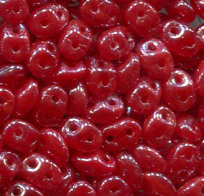 100gr. SuperDuo-Beads OPAL RED WHITE LUSTER 91250/14400
