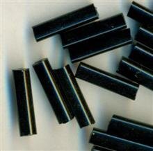 Glasperlen Opak Schwarz gebrochene Röhrchen