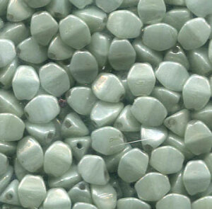 5x3mm Czech Pinch Beads Chalk Light Green Lüsternd 03000/14457