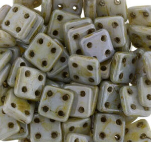 QuadraTile-Beads Opak Green Luster