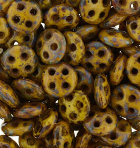 QuadraLentil-Beads Opak Yellow Picasso