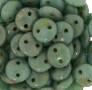 Two-Hole Lentils 6mm Turquise - Picasso