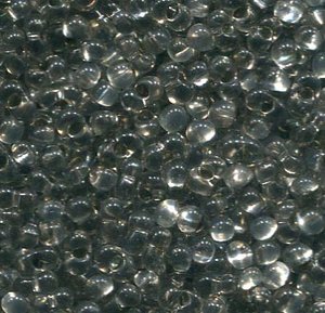 250 gr. 4 x 2mm Farfalle Rocailles Grau mit Silbereinzug