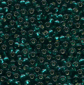 2,2mm Rocailles Blaugrün mit Silbereinzug 57710
