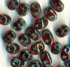 100gr. SuperDuo-Beads RUBY PICASSO 90080/43400
