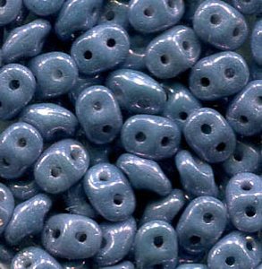 100gr. SuperDuo-Beads CHALK WHITE BLUE LUSTER 03000/14464