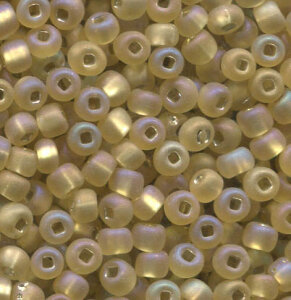 250 gr. 4 mm RocaillesGold-Topaz Matt mit Silbereinzug