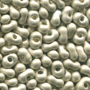 250 gr. 3,2x 6,5mm Farfalle Rocailles Metallic Silbergrau...