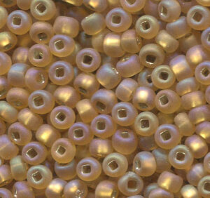 250 gr. 4 mm Rocailles Rosa-Topaz Matt mit Silbereinzug