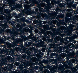 4mm Rocailles Klar mit Schwarzeinzug