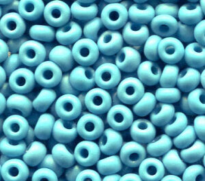 250 gr. 4mm Rocailles Opak Hellblau Matt 64030