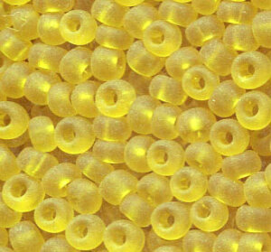 250 gr. 4 mm Rocailles Gelb Transparent Matt 80010