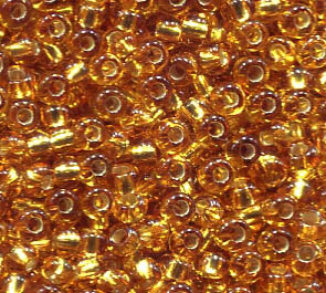 250 gr. 2,6mm Rocailles Topaz-Gold mit Silbereinzug 17070