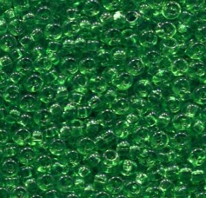 250 gr. 2,6mm Rocailles Grün Transparent 50100