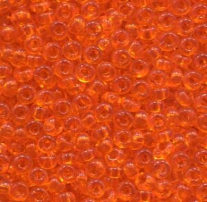 250 gr. 2,6mm Rocailles Orange Transparent 90000