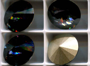 14mm Rivoli Swarovski Graphite