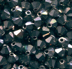 4mm Preciosa Doppelkegel Jet Light Hematite Full