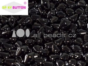 Spiky Button Bead Jet (Schwarz) 23980