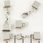 12 x 5mm Klebeverschluß Silberfarben