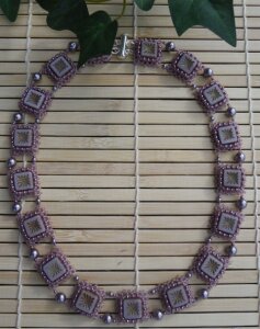 Anleitung Kette Quadrillo Lila incl. Material ohne Nadel, Faden