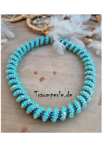 Anleitung Kette Wave Türkis incl. Material ohne Nadel, Faden