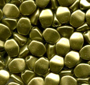5x3mm Czech Pinch Beads ALABASTER PASTEL LIME 02010/25021