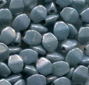 1000Stck 5x3mm Czech Pinch Beads ALABASTER BLUE LUSTER 02010/14464