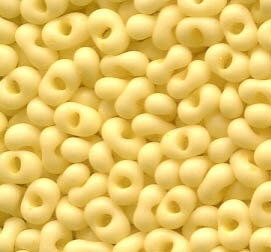 250gr. 4 x 2mm Farfalle Rocailles Gelb Matt 03181