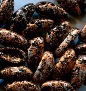 PRECIOSA Chilli Beads JET TWEEDY COPPER