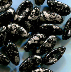 PRECIOSA Chilli Beads JET TWEEDY SILVER
