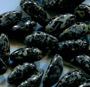 PRECIOSA Chilli Beads JET DARK TRAVERTIN