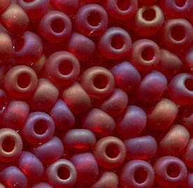 4mm Rocailles Rot Transparent Rainbow Matt  91070