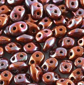 SuperDuo-Beads OPAK CHOCOLATE NEBULA 13600/15001