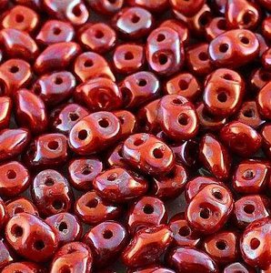 SuperDuo-Beads OPAK CORAL RED NEBULA 93200/15001