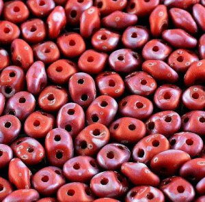 SuperDuo-Beads OPAK CORAL RED NEBULA MATT 93200/85001