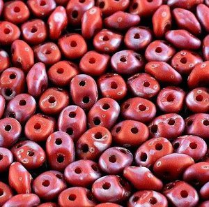 100gr. SuperDuo-Beads OPAK CORAL RED NEBULA MATT 93200/85001