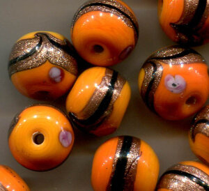 14-15 mm Glasperlen Orange