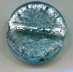 Glasperle Taler Hellblau