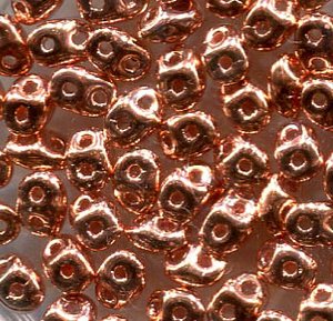 5gr. SuperDuo-Beads COPPER PLATED 00030/39000