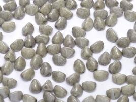 5x3mm Czech Pinch Beads Chalk White Grey Luster 03000/14449