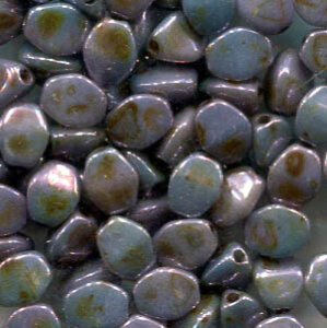5x3mm Czech Pinch Beads CHALK BLUE GLAZE 03000/65431