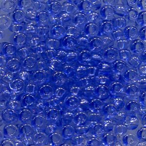 250 gr. 2,6mm Rocailles Crystal Blau , Solgel Dyed 01131