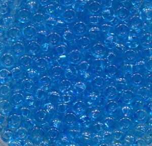 250 gr. 2,6mm Rocailles Crystal Aqua , Solgel Dyed 01134