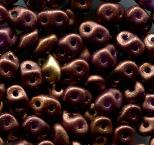 SuperDuo-Beads GOLD SHINE SADDLE BROWN 02010/24107