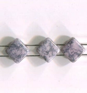 Tschechische Two-Hole FLAT Silky Beads CHALK WHITE TERACOTTA 02010/15435